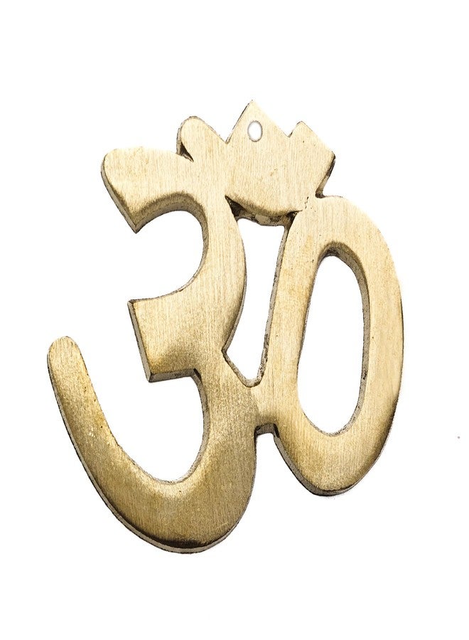 Plus Value رمز أوم النحاسي المعلق على الحائط من بلس فاليو، علاجات فاستو للمنزل والمكتب وديكور المدخل الرئيسي - رموز دينية مباركة لجلب الحظ السعيد، تماثيل بوجا، إيجابية (3 بوصات) - Image 1